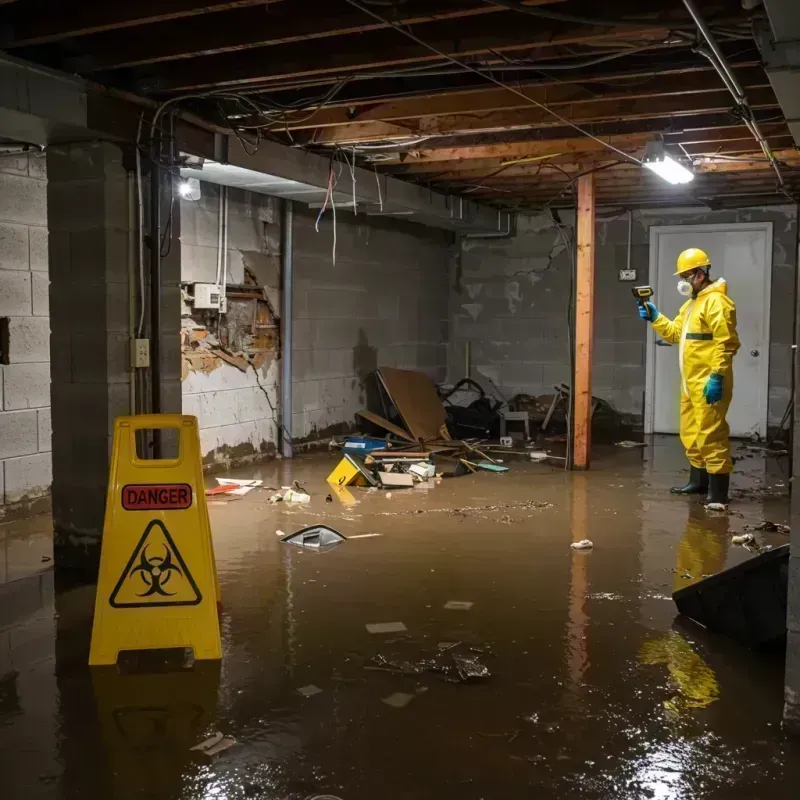 Flooded Basement Electrical Hazard in Marshall, IL Property